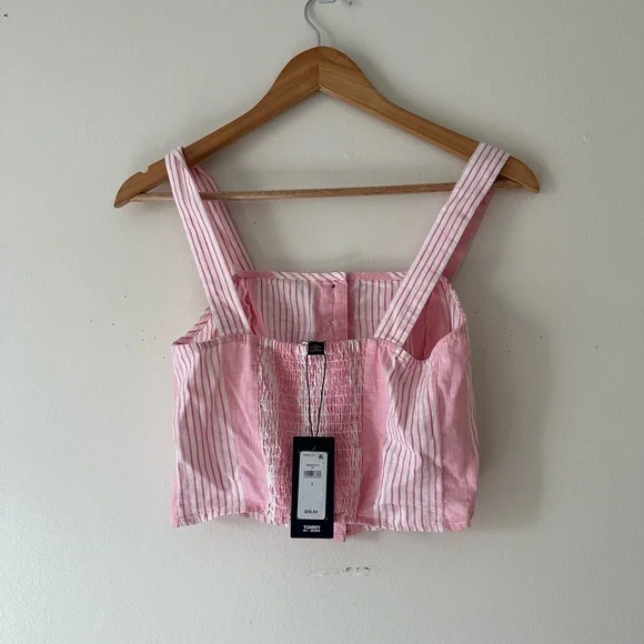 Tommy Hilfiger Stripped Pink and white Sleeveless Crop Top - Picture 2 of 6